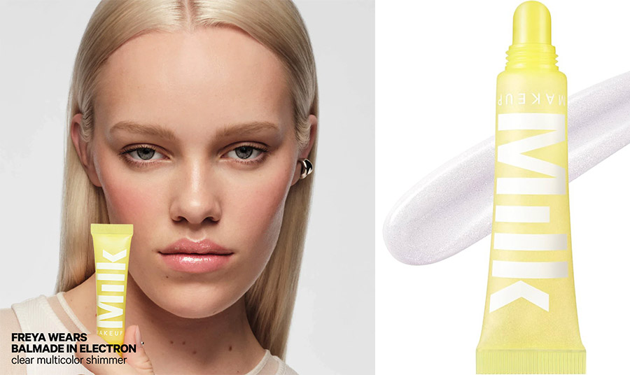 Balmade Hydrating Tinted Lip Balm με Ηλεκτρολύτες της Milk Makeup προσφέρει μια διάφανη πινελιά χρώματος και μια πινελιά ζουμερής ενυδάτωσης χάρη στους ηλεκτρολύτες. Το μείγμα ψευδαργύρου, χαλκού και μαγνησίου διατηρεί την υγρασία στα χείλη. Η καρύδα και η αλόη απαλύνουν τα χείλη, ενώ ο χυμός μπανάνας προσφέρει ακόμη περισσότερη ενυδάτωση. Σε ηλιόλουστο κίτρινο σωληνάριο