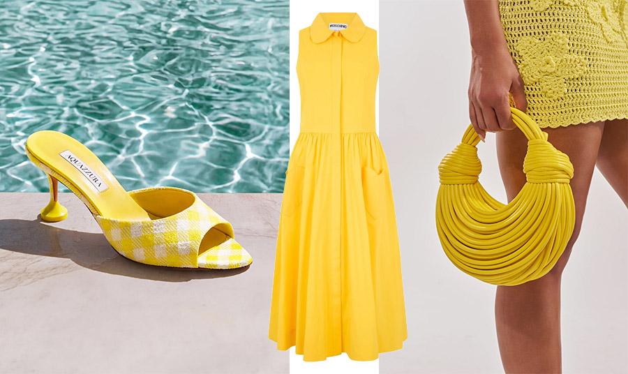 Mule, PHOTO AQUAZZURA // Φόρεμα, PHOTO MOSCHINO // Τσάντα, PHOTO AKIRA