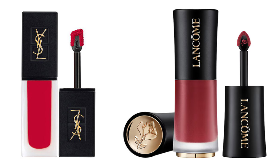 Για μια πιο απαλή, πλούσια υφή, το Yves Saint Laurent Tatouage Couture Velvet Cream Matte Liquid Lipstick είναι η επιλογή σας, προσφέροντας ένα εξαιρετικά ματ φινίρισμα που είναι τόσο ελαφρύ όσο ο αέρας στα χείλη // Το Lancôme Drama Ink Liquid Lipstick προσφέρει ένα κορεσμένο, έντονα χρώμα που δεν μουτζουρώνει, καθιστώντας το ιδανικό για εκείνες τις μεγάλες μέρες