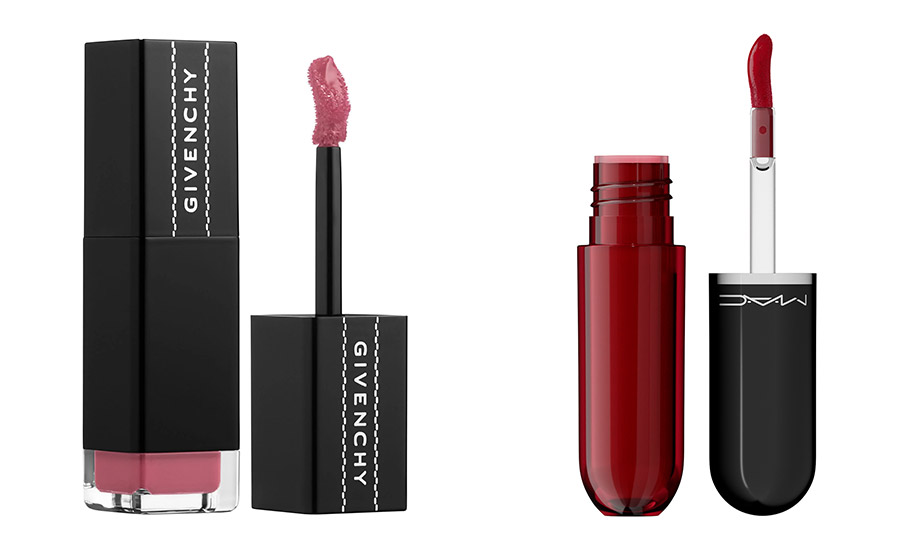 Το Givenchy Encre Interdite Lip Ink προσφέρει μια μοναδική υβριδική εμπειρία, συνδυάζοντας τη διαρκή δύναμη ενός χρώματος με το αρχικό χρώμα υψηλής απόδοσης ενός παραδοσιακού κραγιόν // To Lustreglass Stainglass Lip Tint της MAC, εξασφαλίζει μέγιστη αντοχή, βάφει το δέρμα των χειλιών με τέτοιο τρόπο, έτσι ώστε ακόμη κι αν το σκουπίσετε αφού στεγνώσει, το χρώμα παραμένει καθαρά ορατό