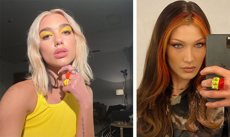 Η Dual Lipa και η Bella Hadid έχουν ήδη αγαπήσει τα πλαστικά δαχτυλίδια 