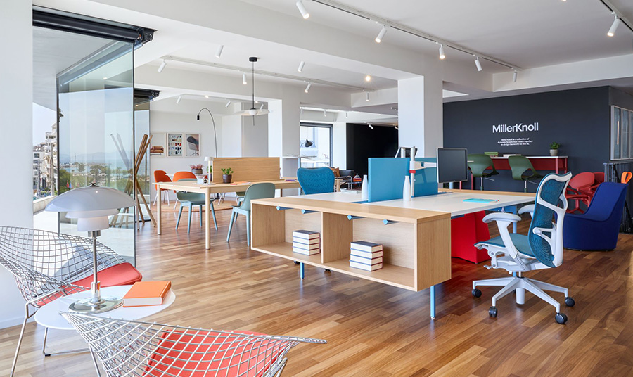 Άποψη του νέου showroom της MillerKnoll