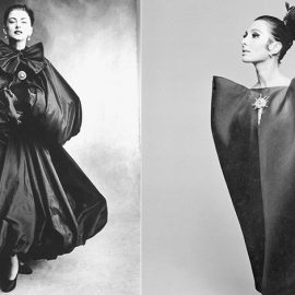 Κοκτέιλ φόρεμα δια χειρός Balenciaga (φωτο: Hiro για το Harpers Bazaar, τον Σεπτέμβριο 1967) // Φόρεμα Balenciaga (φωτο: Irving Penn για την Vogue, Σεπτέμβριος 1950)