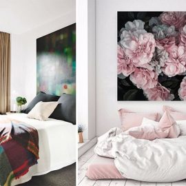 Συνδυάστε ένα εντυπωσιακό πόστερ ή πίνακα πάνω από το κρεβάτι με το ανάλογο ριχτάρι ή τα λευκά είδη σε χρωματική αρμονία