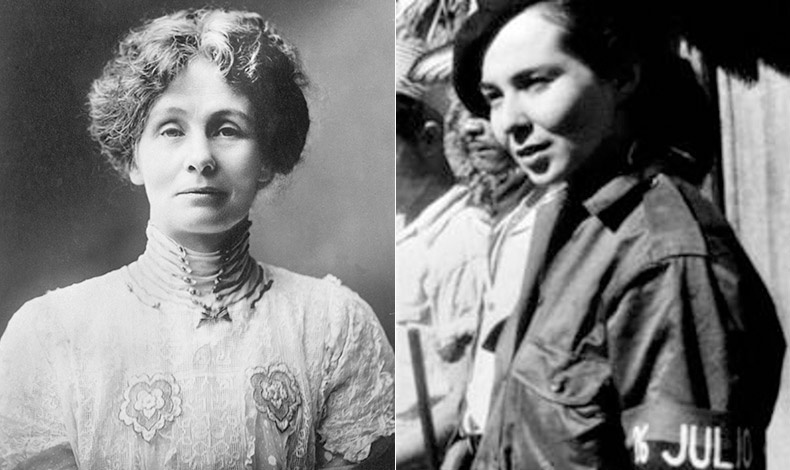 Η Emmeline Pankhurst, Βρετανίδα Σουφραζέτα, ιδρύτρια της οργάνωσης Κοινωνική και Πολιτική Ένωση Γυναικών // Η Vilma Espín, Κουβανή επαναστάτρια που αγωνίστηκε για την ανατροπή του δικτάτορα Μπατίστα