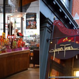 Jacques Torres Chocolate, ένα κατάστημα-κόσμημα άνοιξε στη Νέα Υόρκη το 2000 από τον νεαρότερο βραβευμένο ζαχαροπλάστη Jacques Torres