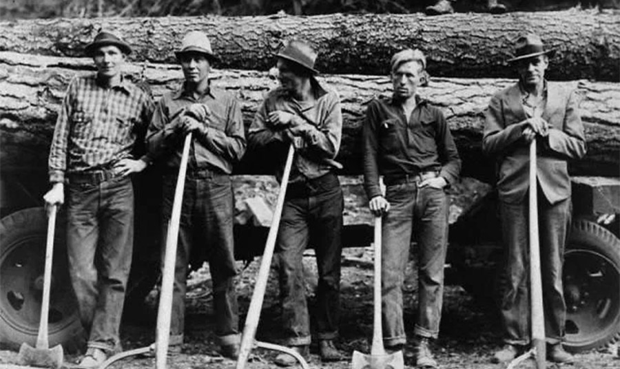 Εργάτες κοπής δέντρων στο Gem County, Idaho, 1939 PHOTO DOROTHEA LANGE LIBRARY OF CONGRESS / AMEX