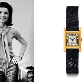 H Tζάκι Κέννεντι με το αγαπημένο της ρολόι Cartier
