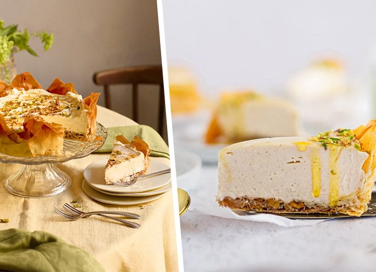 Γλυκό για το Πάσχα: Τσιζκέικ μπακλαβά με σιρόπι άνθους πορτοκαλιάς με ελληνική έμπνευση!