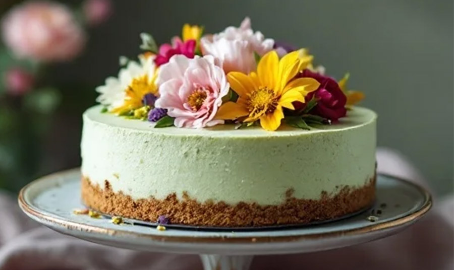 Τσιζκέικ με φιστίκια Αιγίνης και ροδόνερο: Απλά εκπληκτικό!