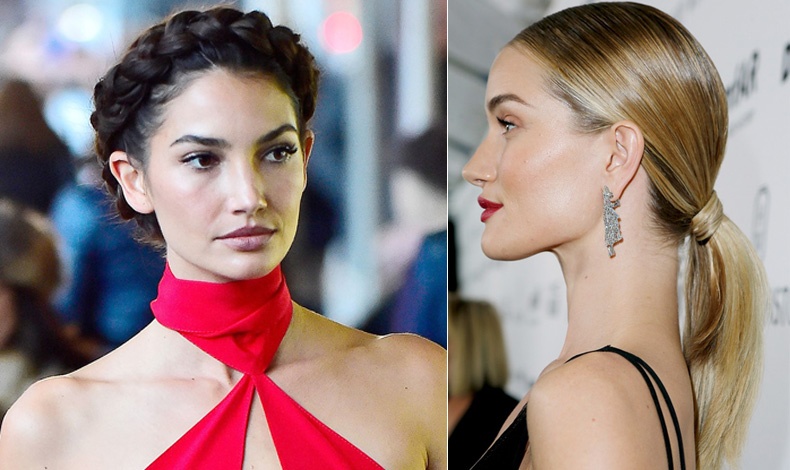 Η Lilly Aldridge με σέξι φόρεμα συνδυασμένο με μία ρετρό πλεξούδα! // Απλή, λεία αλογοουρά για τη Rosie Huntington Whiteley με εντυπωσιακά σκουλαρίκια και μαύρο φόρεμα