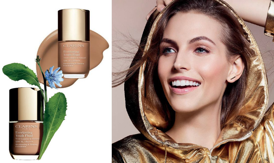 Κάθε σταγόνα του Everlasting Youth Fluid Foundation συμπυκνώνει την τεχνογνωσία Clarins τόσο στο μακιγιάζ όσο και την περιποίηση της επιδερμίδας. Δοκιμάστε το και ανακαλύψτε το μεγάλο μυστικό για τέλεια κάλυψη και περιποίηση της επιδερμίδας