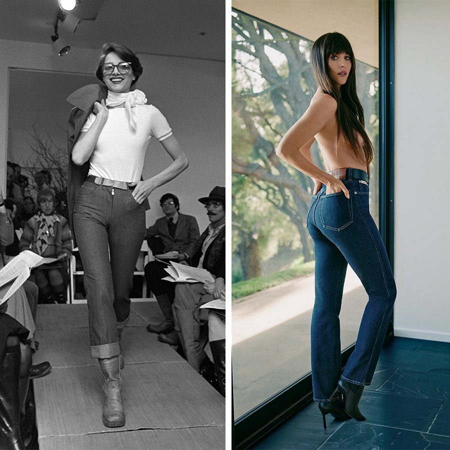 Aπό την πασαρέλα του Calvin Klein όπου τα τζιν είχαν την τιμητική τους το 1974 PHOTO FAIRSHILD ARCHIVE // Όταν το τζιν είναι σέξι… PHOTO CALVIN KLEIN FAIRSHILD ARCHIVE