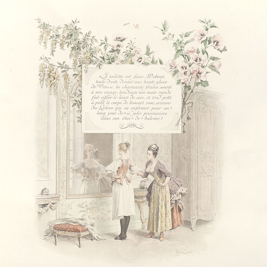 Maurice Leloir Une femme de qualité au siècle passé Paris 1778 Document imprimé. Paris Jean Boussod, Manzi, Joyant et Cie, 1899 