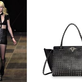 Από αριστερά: Saint Laurent, τσάντα "Rockstud" Valentino Garavani