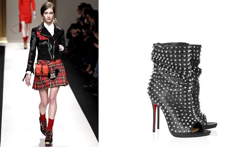 Από αριστερά: Moschino, μποτάκια Christian Louboutin