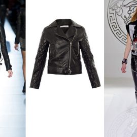Από αριστερά: Diesel Black Gold, δερμάτινο τζάκετ J.W. Anderson, Versace