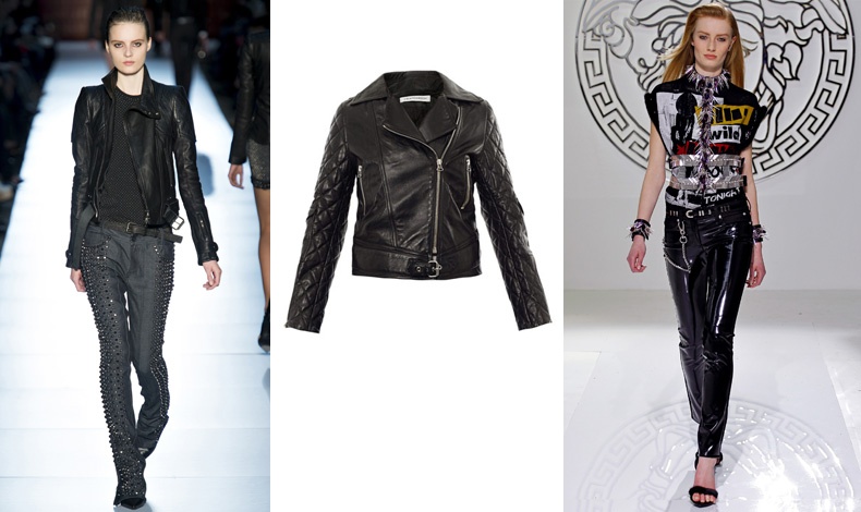 Από αριστερά: Diesel Black Gold, δερμάτινο τζάκετ J.W. Anderson, Versace