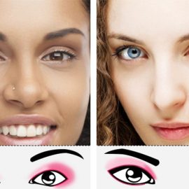 Εάν έχουμε απομακρυσμένα μάτια, δημιουργούμε την ψευδαίσθηση πως είναι πιο κοντά με το άι λάινερ στην εσωτερική γωνία των ματιών // Μάτια πολύ κοντά το ένα στο άλλο; Επιλέγουμε ένα σκούρο καφέ χρώμα eye liner και ανυψώνουμε ελαφρά στην εξωτερική γωνία των ματιών