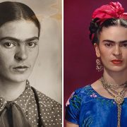 Frida Kahlo, περίπου το 1926. Museo Frida Kahlo. © Diego Riviera and Frida Kahlo Archives, Banco de México // Η Frida Kahlo με μπλε σατέν μπλούζα, 1939. (Φωτ.: Nickolas Muray © Nickolas Muray Photo Archives)