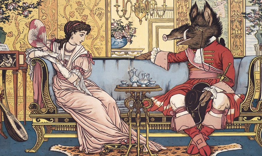 «Beauty and the Beast», illustration του Βρετανού καλλιτέχνη και συγγραφέα Walter Crane 1875