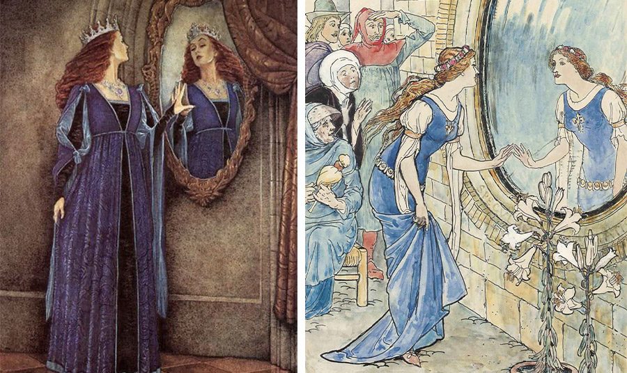 ILLUSTRATION VIA PINTEREST // Illustration του Walter Crane (1845–1915) «The Mirror» για τη συλλογή παραμυθιών «The Rosebud and Other Tales» του Arthur Kelly (1909), Ιδιωτική συλλογή WIKIMEDIA COMMONS