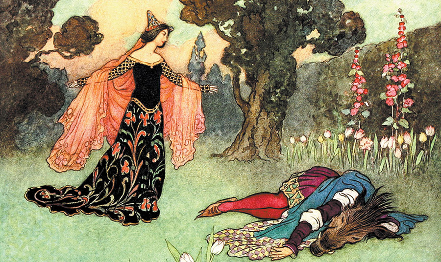 «Beauty and the Beast» The Fairy Book, Warwick Goble, 1923