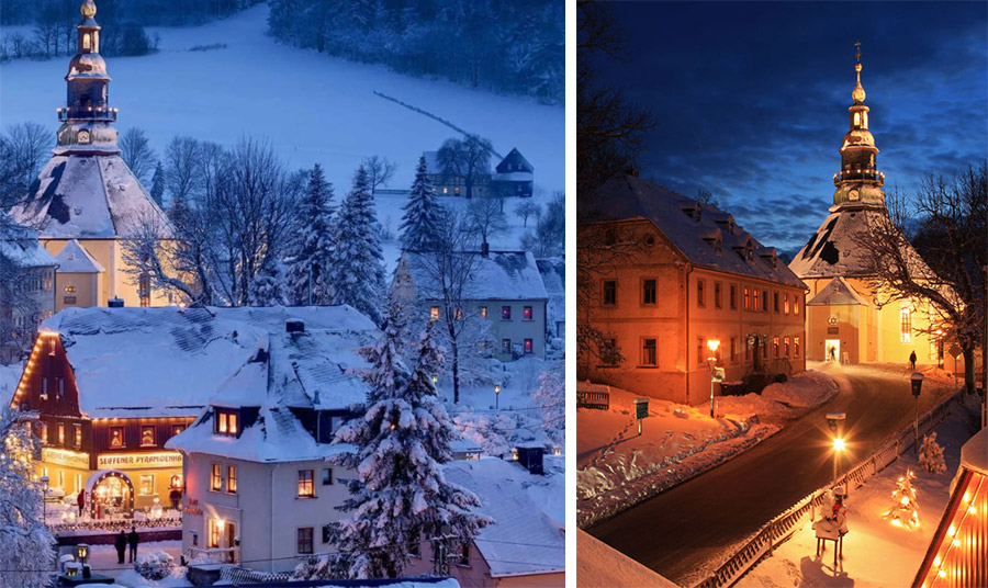 Κάθε δρόμος ζει με λαμπερά φώτα και υπάρχουν χιλιάδες μικροσκοπικά ξύλινα παιχνίδια που εκτίθενται στις βιτρίνες των καταστημάτων PHOTO EUROPEAN HERITAGE VOLUNTEERS- FACEBOOK // PHOTO www.seiffen.de