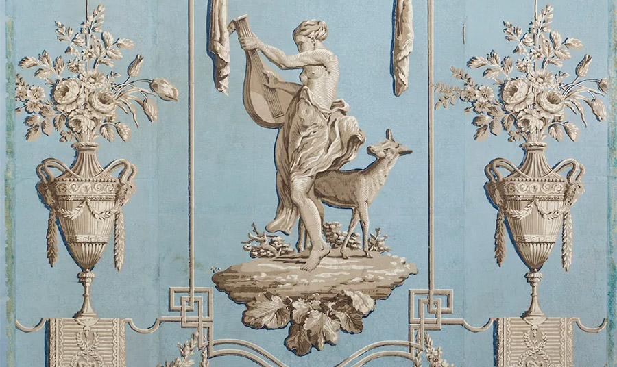 «Ακοή» (L’Ouie) Ταπετσαρία (περίπου το 1780, λεπτομέρεια) του Jean-Baptiste Réveillon PHOTO RISD MUSEUM PROVINCE