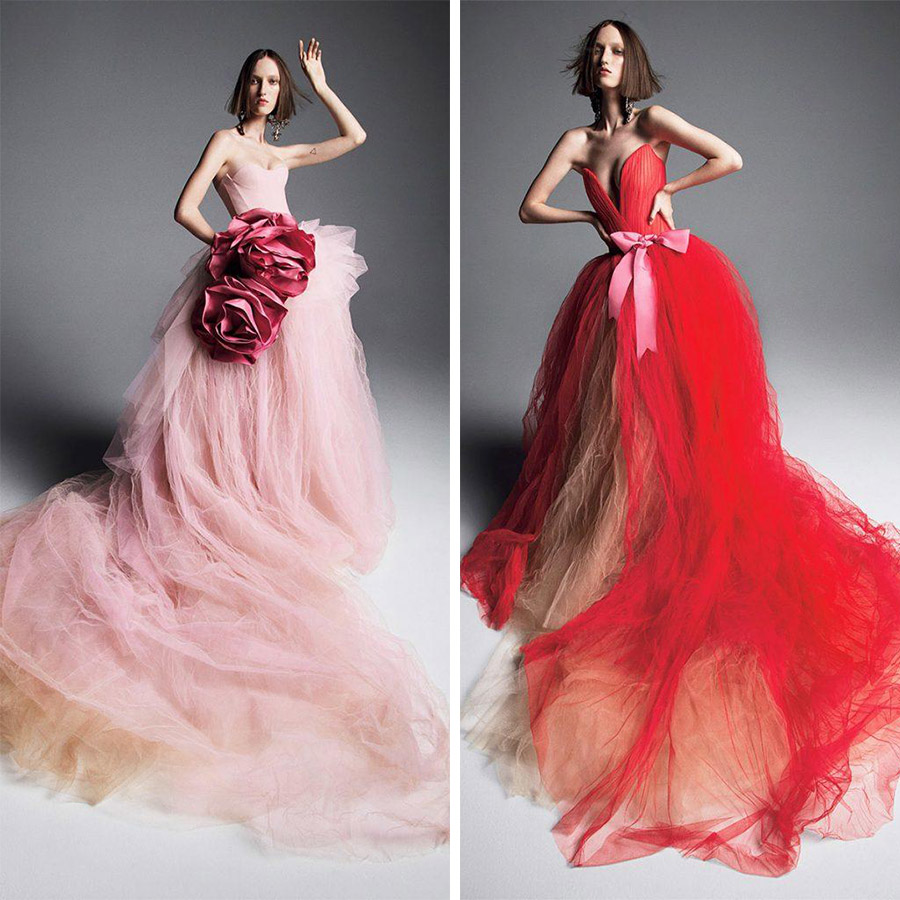 Ρομαντικά και αέρινα νυφικά από «χιλιάδες» μέτρα τούλι, στολισμένα με λουλούδια και φιόγκους από τη συλλογή Vera Wang spring 2019 