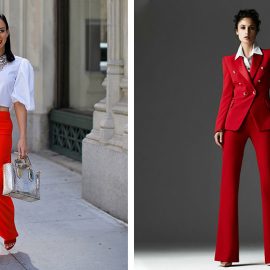 Ο πιο αριστοκρατικός συνδυασμός: κόκκινο με λευκό! ‘Ένα ωραίο τοπ και μία φαρδιά κόκκινη παντελόνα με ασημένια κοσμήματα και αξεσουάρ δεν περνά απαρατήρητη // Το κοστούμι είναι πολύ της μόδας φέτος. Κόκκινο με ένα λευκό πουκάμισο και ψηλοτάκουνα παπούτσια θα σας πάει… παντού!