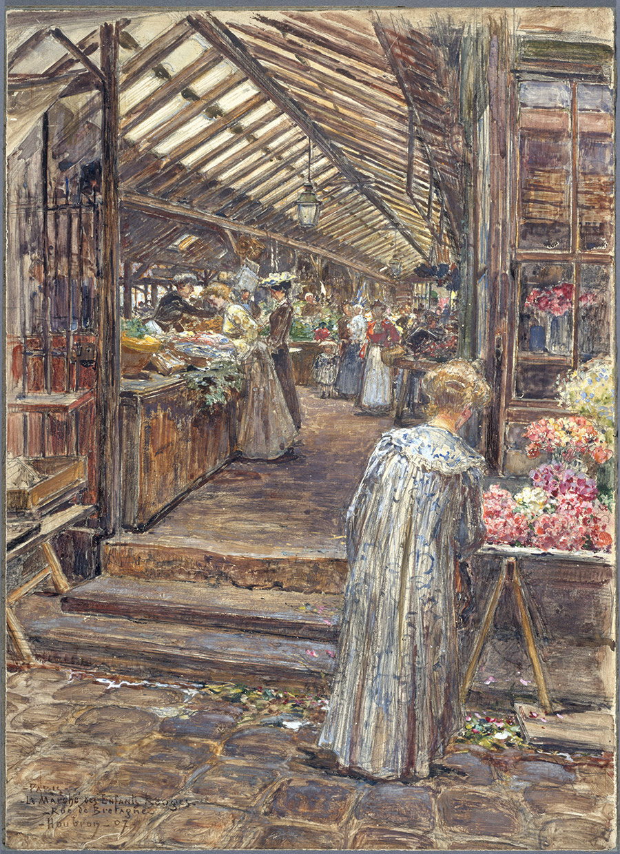 Le Marché des Enfants Rouges του ζωγράφου Frédéric Houbron (1908), Musée_Carnavalet PHOTO WIKIPEDIA