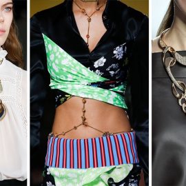 Οι χοντρές αλυσίδες είναι της μόδας! Aπό την πασαρέλα άνοιξη-καλοκαίρι 2019, Giambattista Valli // Τα κοσμήματα που στολίζουν το σώμα δίνουν μία σέξι νότα στην εμφάνισή μας, όπως οι αλυσίδες, Versace // Πολύ χοντρές αλυσίδες στο κολιέ, Off White