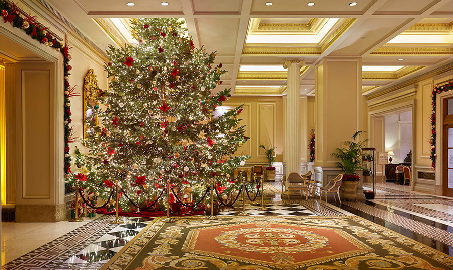 Το ξενοδοχείο Μεγάλη Βρεταννία φωταγώγησε το χριστουγεννιάτικο δέντρο του