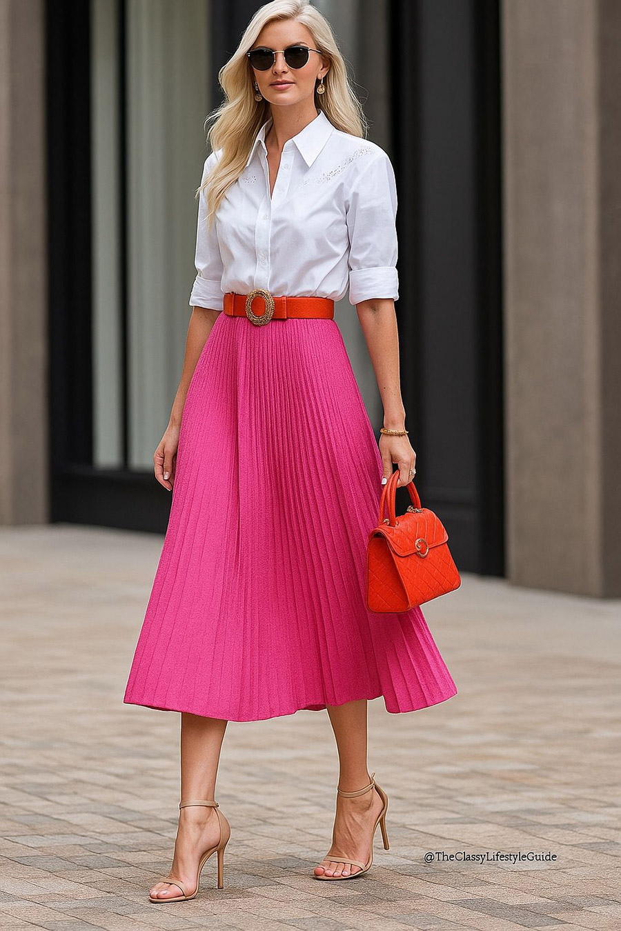 Συνδυάζοντας ένα κλασικό λευκό πουκάμισο με φωτεινά χρώματα PHOTO VIA PINTEREST