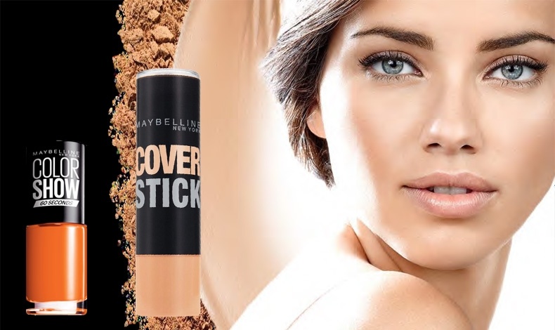 Bερνίκι νυχιών 432 Tanderine Tango, Maybelline // Κονσίλερ για τους μαύρους κύκλους, Cover Stick, Mayelline // © Maybelline