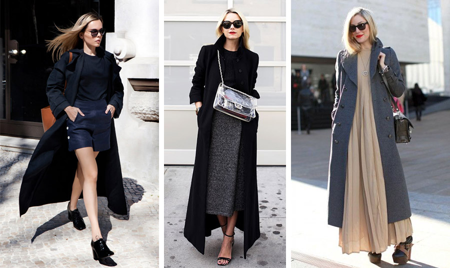 Ένα μάξι παλτό φοριέται με μίνι (ή το σορτς!), με μίντι ή μάξι μήκος στη φούστα ή το φόρεμά σας