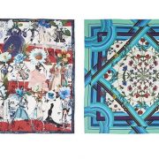 Μεγάλο καρέ με έντονα prints, Christian Lacroix // Μεταξωτό με υπέροχα λουλουδάτα μοτίβα, Silken Favours