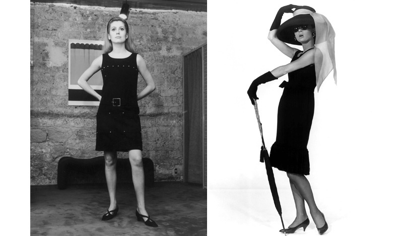 H Catherine Deneuve με φόρεμα Yves Saint Laurent Rive Gauche το 1966 // Το μαύρο φόρεμα δια χειρός Hubert de Givenchy στην ταινία «Πρόγευμα στο Τίφανις»