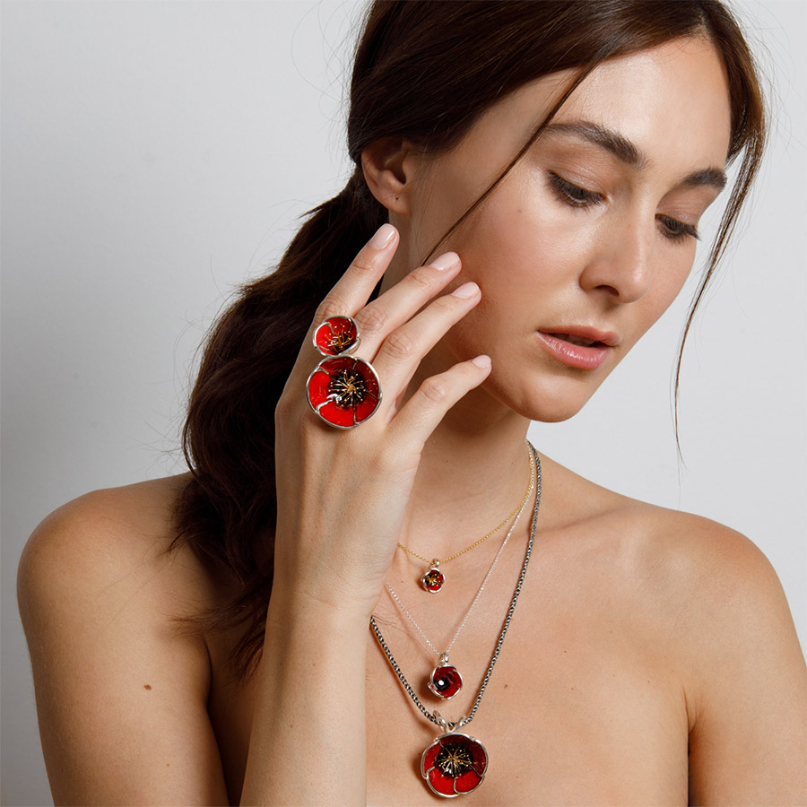 Κοσμήματα με παπααρούνες PHOTO giampourascollections.gr