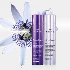 Τα προϊόντα ημέρας και νύχτας Nuxellence®, με πασιφλώρα, ανχούσα και πέταλα παπαρούνας, χαρίζουν αποτοξίνωση και λάμψη στην επιδερμίδα, συμβάλλουν στην ανανέωσή της, διατηρούν τη νεανικότητά της. Κατάλληλα για όλες τις ηλικίες και όλους τους τύπους επιδερμίδας
