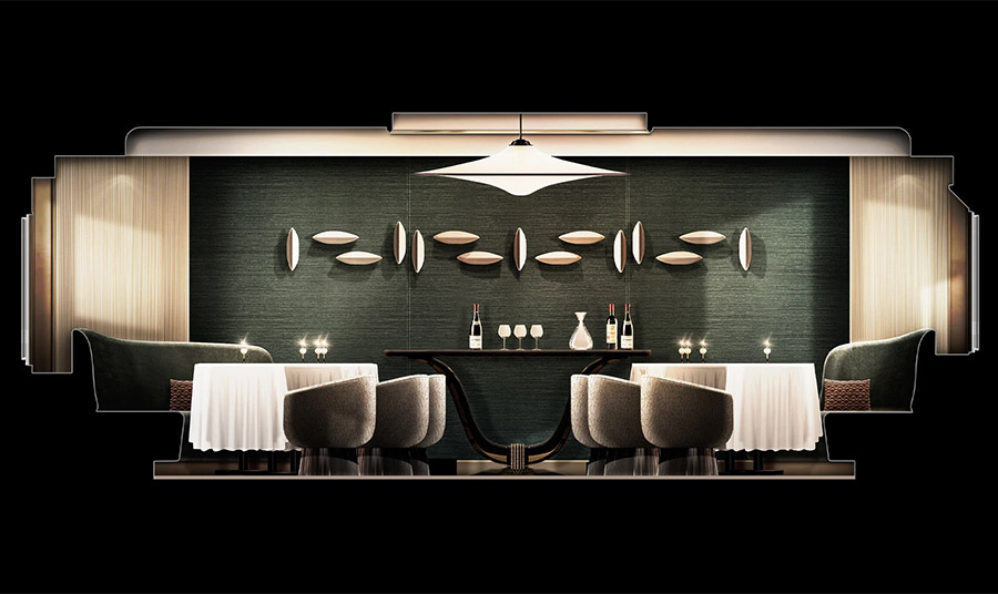 Ο χώρος στο εστιατόριο L'Ecrin συνδυάζει παγκόσμιες γεύσεις, προσφέροντας φρέσκα θαλασσινά και αξέχαστα πιάτα. Τα βράδια σας προσκαλούν να εξερευνήσετε νέους γαστρονομικούς ορίζοντες με θέα τη θάλασσα