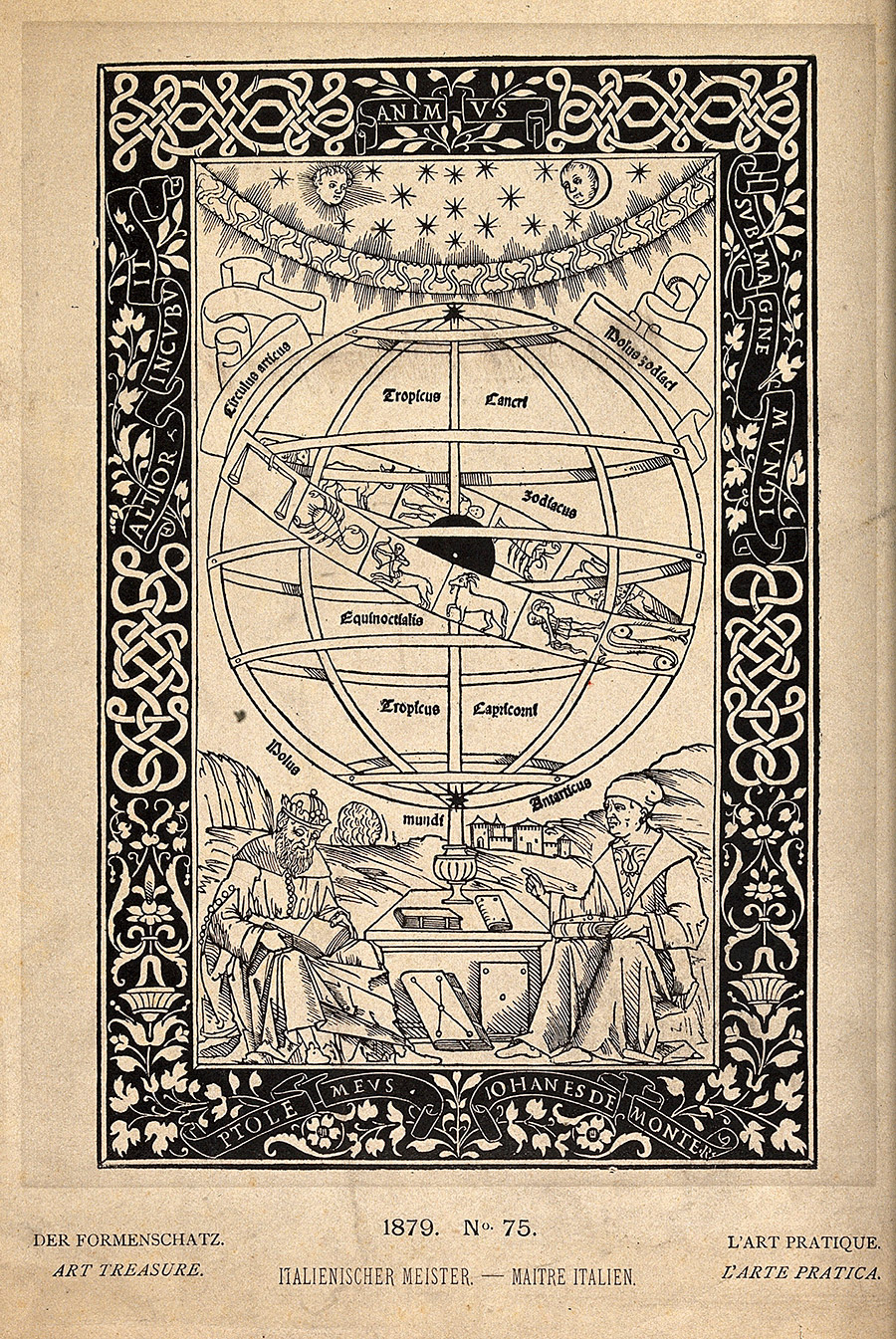 Μια χαρακτική του Ευκλείδη και του Πτολεμαίου με ένα κοσμολογικό διάγραμμα ανάμεσά τους PHOTO WIKIMEDIA COMMONS