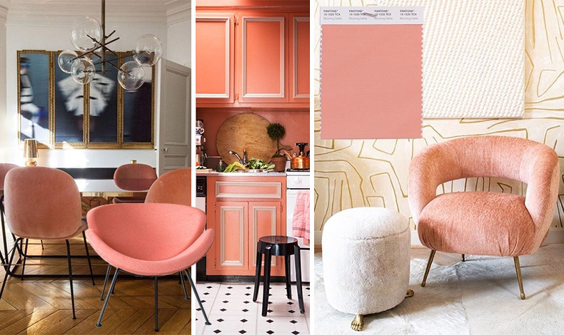 Αυτό το απαλό ροζ με πορτοκαλί τόνους ταιριάζει υπέροχα με τον χαλκό, τα ουδέτερα γενικά χρώματα, το πράσινο και το μπλε. Χαρίζει μία γλυκιά αίσθηση αλλά με ισχυρά στοιχεία μοντερνισμού