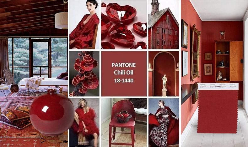 Το Chili Oil 18-1440, είναι το χρώμα που θα δώσει ένα εντελώς νέο στιλ όπου κι αν χρησιμοποιηθεί, προσθέτοντας μία πικάντικη νότα στους συνδυασμούς. Μπορεί να εφαρμοσθεί από έθνικ, μποέμ όσο και κλασικά σπίτια