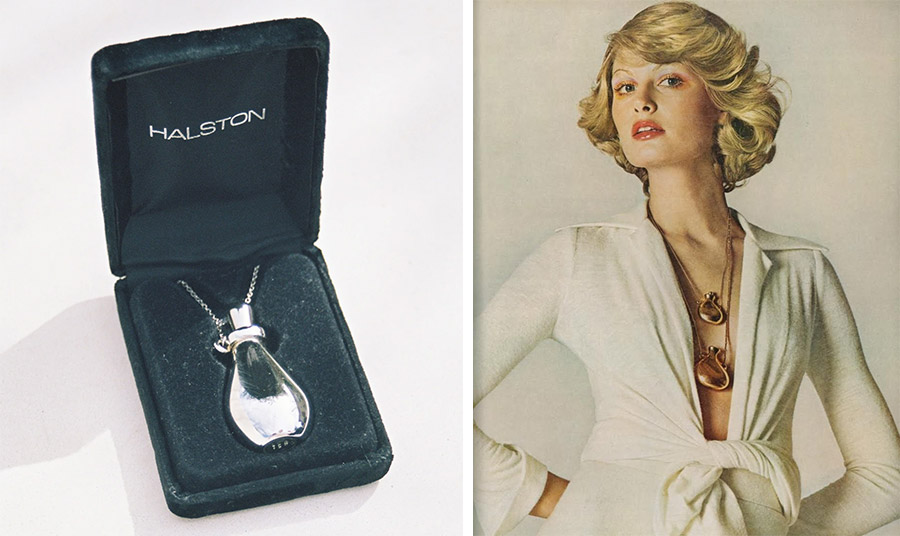 Tα μενταγιόν αρωμάτων της Elsa Peretti για τους οίκους Halston και Tiffany & Co. τη δεκαετία του 1970 PHOTO danicastamenic.com // PHOTO VIA PINTEREST