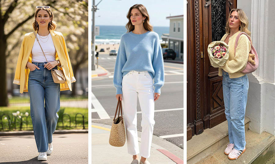 Δημιουργήστε ένα casual chic στιλ με ένα πουκάμισο, ένα πουλοβεράκι, το τζιν ή το λευκό παντελόνι σας, ένα σακάκι σε παστέλ απόχρωση και τα αθλητικά σας παπούτσια PHOTOS VIA PINTEREST