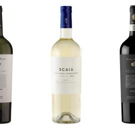 Τelos, ένα φίνο λευκό κρασί // Scaia, λευκό, μεστό και ισορροπημένο // Telos Amarone della Valpolicella, λαμπερό κόκκινο κρασί που αφήνει μία γλυκιά αίσθηση