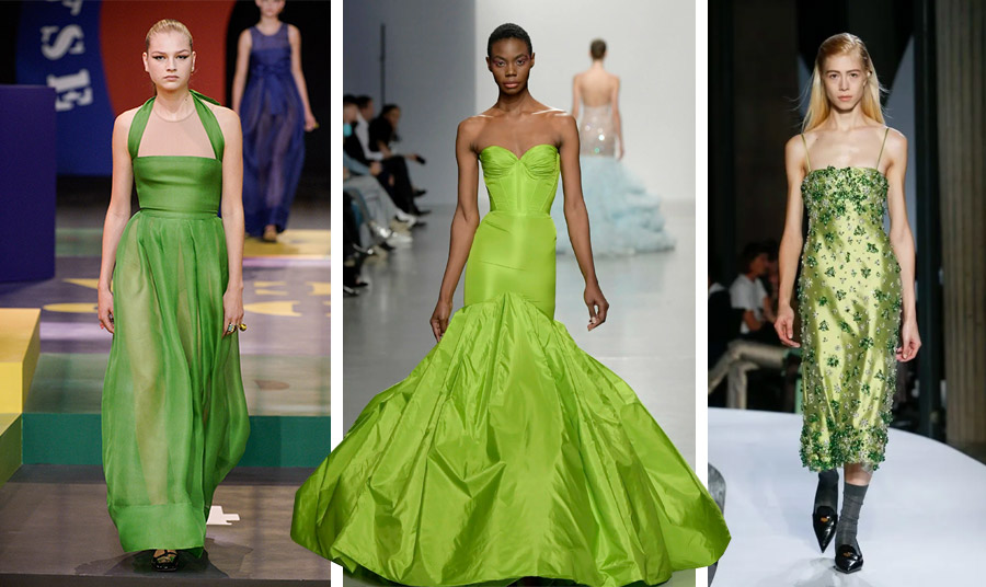 Πράσινα βραδινά φορέματα από τις ανοιξιάτικες συλλογές: Christian Dior // Celia Kritharioti // Miu Miu