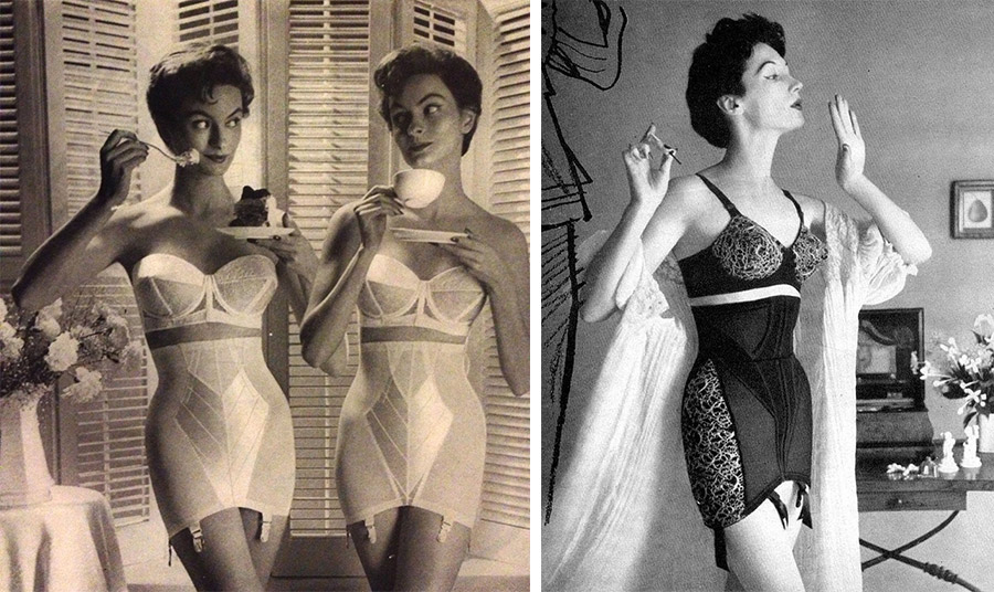 Μοντέλα από τη δεκαετία του ’50 με κορσέδες και λαστέξ. Από τότε μέχρι σήμερα έχουν αλλάξει πολλά